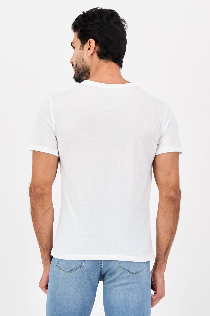 Frye Men 4 Pieces Crew Neck Brand Logo Short Sleeve T-Shirt, White - Image 2